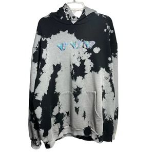 Boohoo Hoodie Mens XL Tie Dye Sweatshirt Gray Pullover Long Sleeve